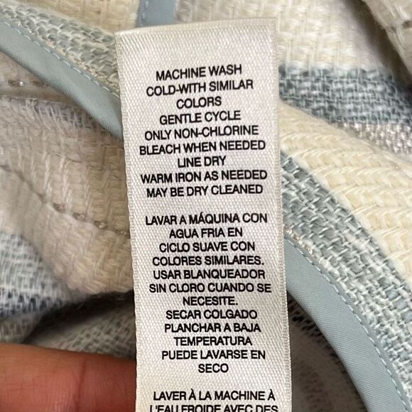 Chico's Striped Moto Jacket Womens XL 3 Tapestry Textured Zip Jacket Blue Silver - Picture 11 of 14